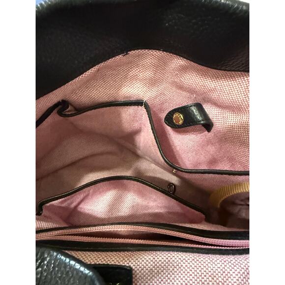 Dooney & Bourke Black Pebble‎ Leather Shoulder Bag with Gold Hardware & Dust Bag - Picture 7 of 8